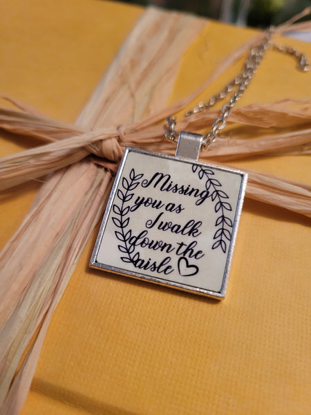 Memorial Jewelry Square with Necklace